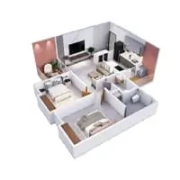 Kisana Skies Kiwale 2 BHK Floor Plan Image